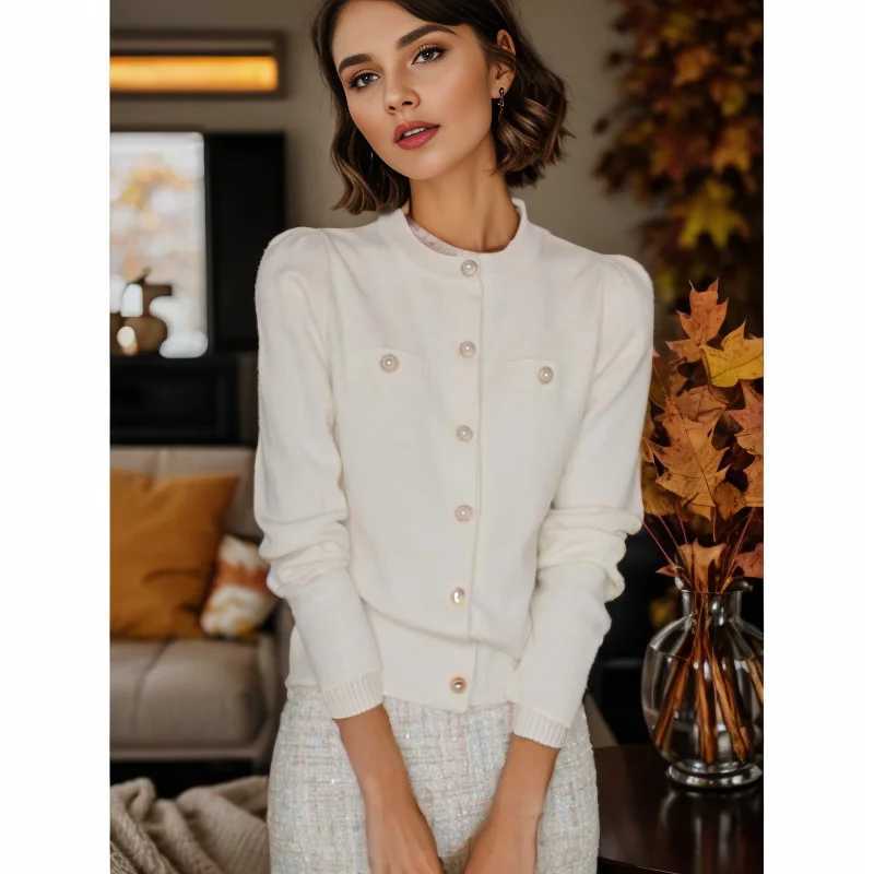 Knitted Cardigan Sweater Fashion Women Autumn Long Sleeve Short Coat Korean Single Breasted Slim Top Casual Pull Femme 17375 X250724