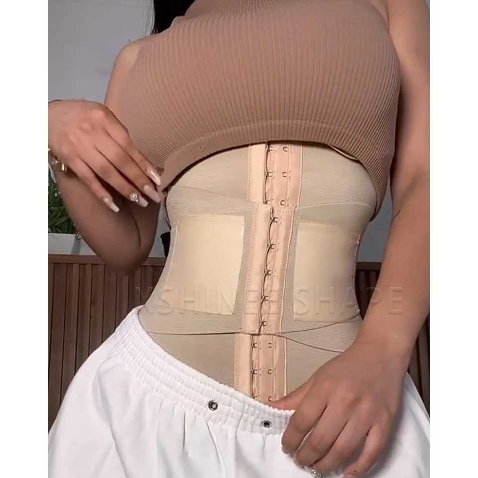 Colombian Waist Shaper Double Compression Corset Flat Belly Posture Correcting Body Shaper Tummy Control Slimming Belt W250724