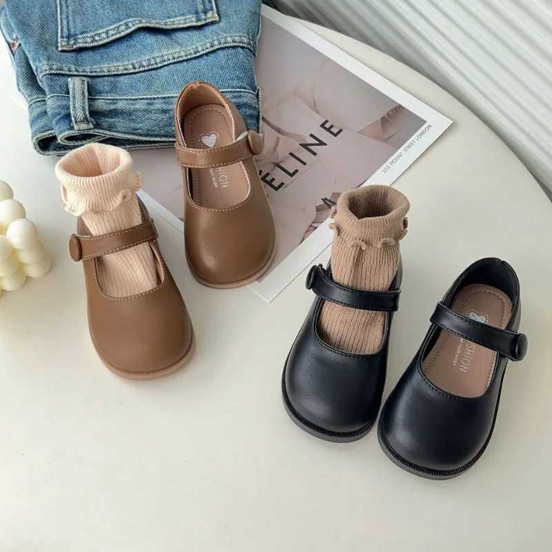 Children Leather Shoes Black Brown Princess Mary Janes Round Toe Little Girl Single Shoes Soft Sole Shallow Kids Dress Shoes XJ250724