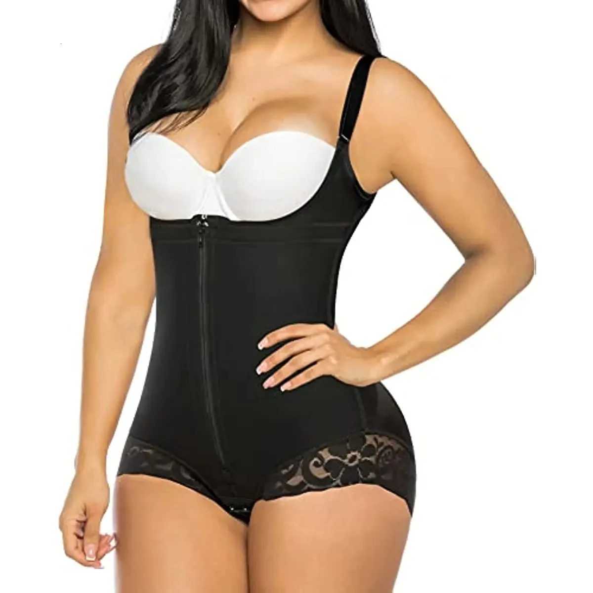 Colombian Shapewear High Quality Shape Jumpsuit with Front Zipper and Hook Double Compression Belly Corsets Consecutive Rows W250724