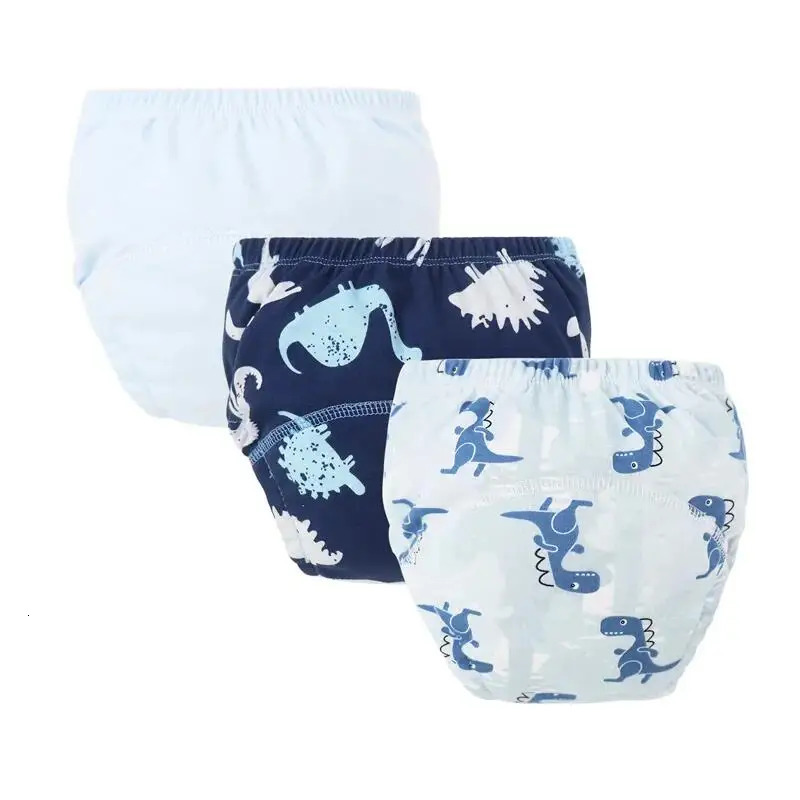 3Pcslot Baby Diaper Pants Cotton Toddler Training Cartoon Printed Reusable Nappies Breathable born Infant Underwear 250724