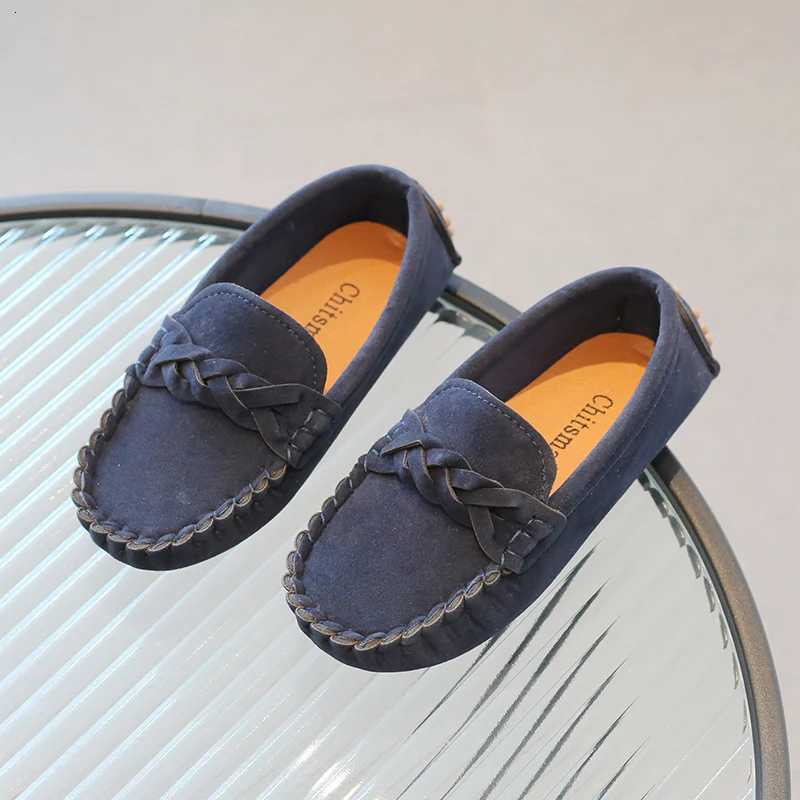 Boys Leather Shoes Fashion Kids Flats Loafers Slip-on Moccasins Classic Children Par Shoes 2024 Spring Autumn Soft Breathable XJ250724