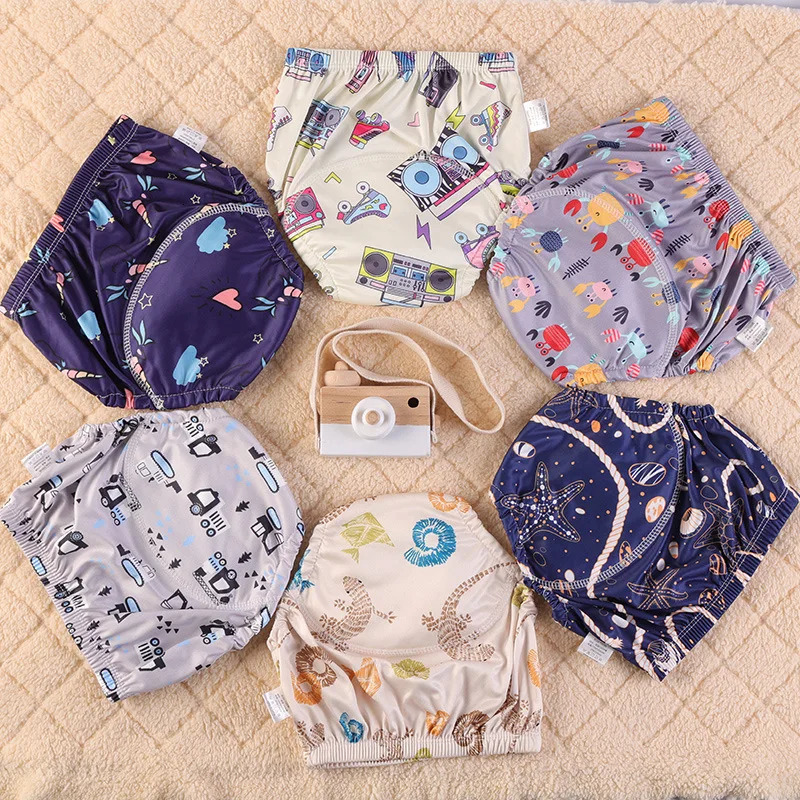 Baby Cotton Training Pants Panties Waterproof Cloth Diapers Reusable Toddler Nappies Underwear 250724