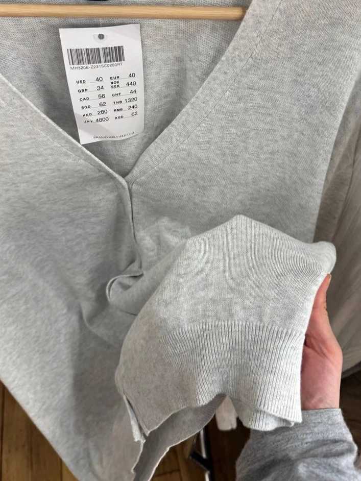 Gray Sweater Cardigan Women Autumn V-Neck Single Breasted Cotton Long Sleeve Coat Solid Simple Sweater All-match Sweaters Y2k New X250724