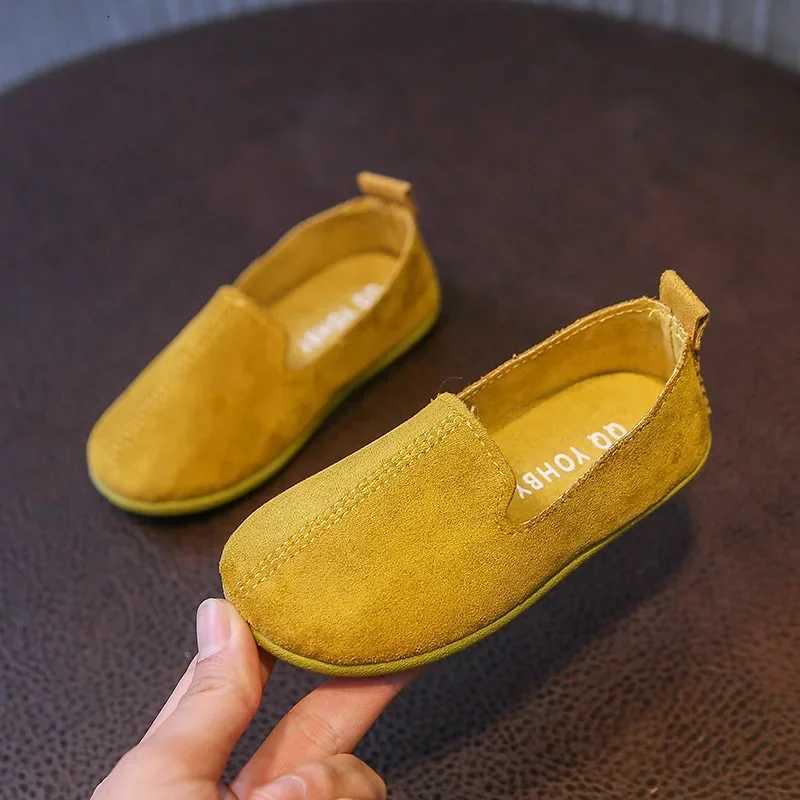 Kids Casual Shoes Spring Autumn Suede Leather Boys Loafers Shallow Solid Girls Shoes Comfortable Soft Sole Children Flats Girls Shoes XJ250724