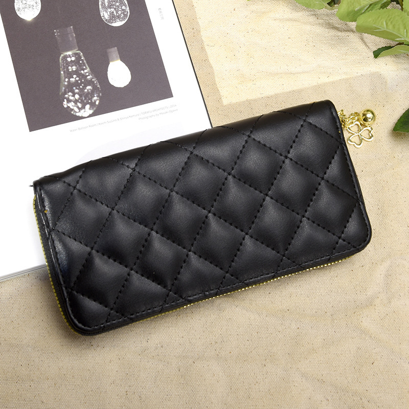 Free Shipping Women's Quilted Wallet Long Edition 2025 Designer Bag New European And American Fashion Large Capacity Zipper Women's Wallet I