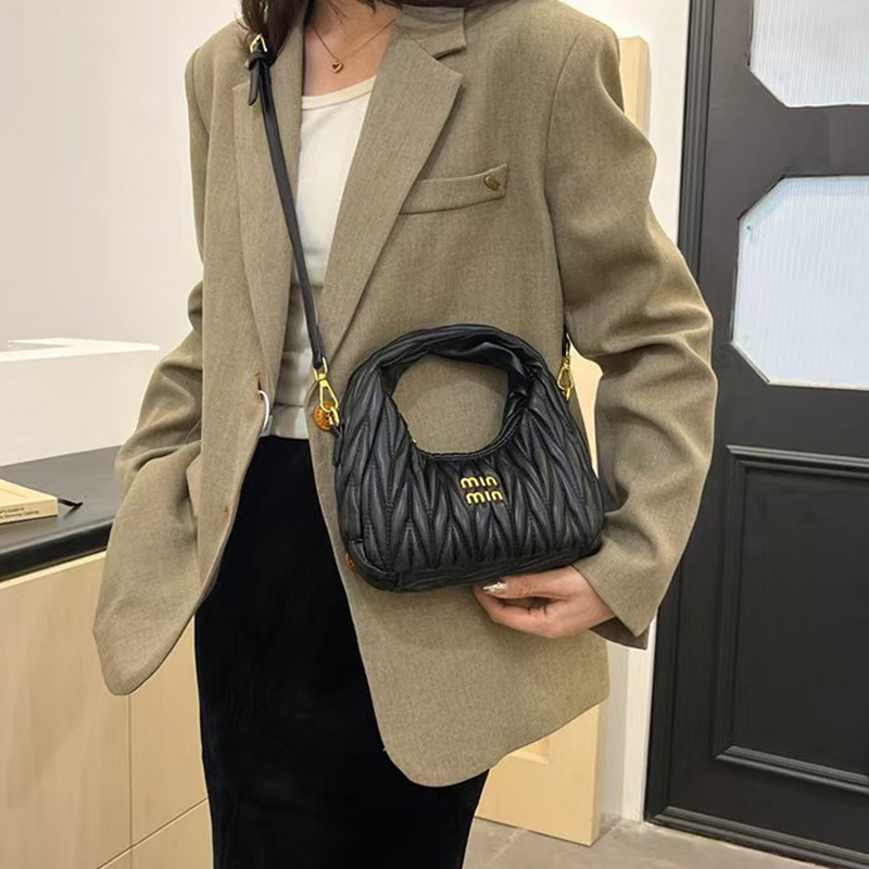 designer bag tote bag bowling wrinkled leather purse underarm bag wander handbag hobo crossbody bag luxury shoulder bags