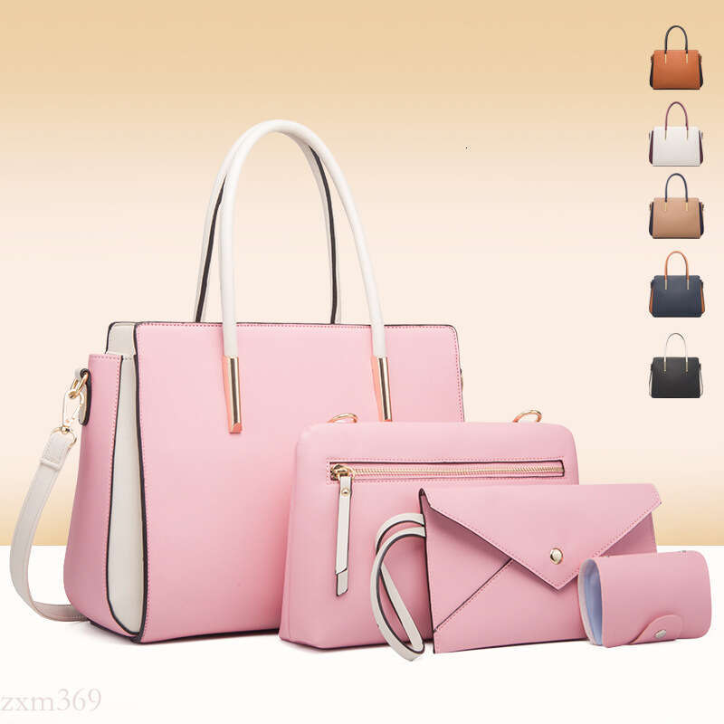 for Women 2024 New Trendy Women's Fashion Color Block Four-Piece Set Mother and Child Bags Fresh Crossbody Shoulder Bag Handbag