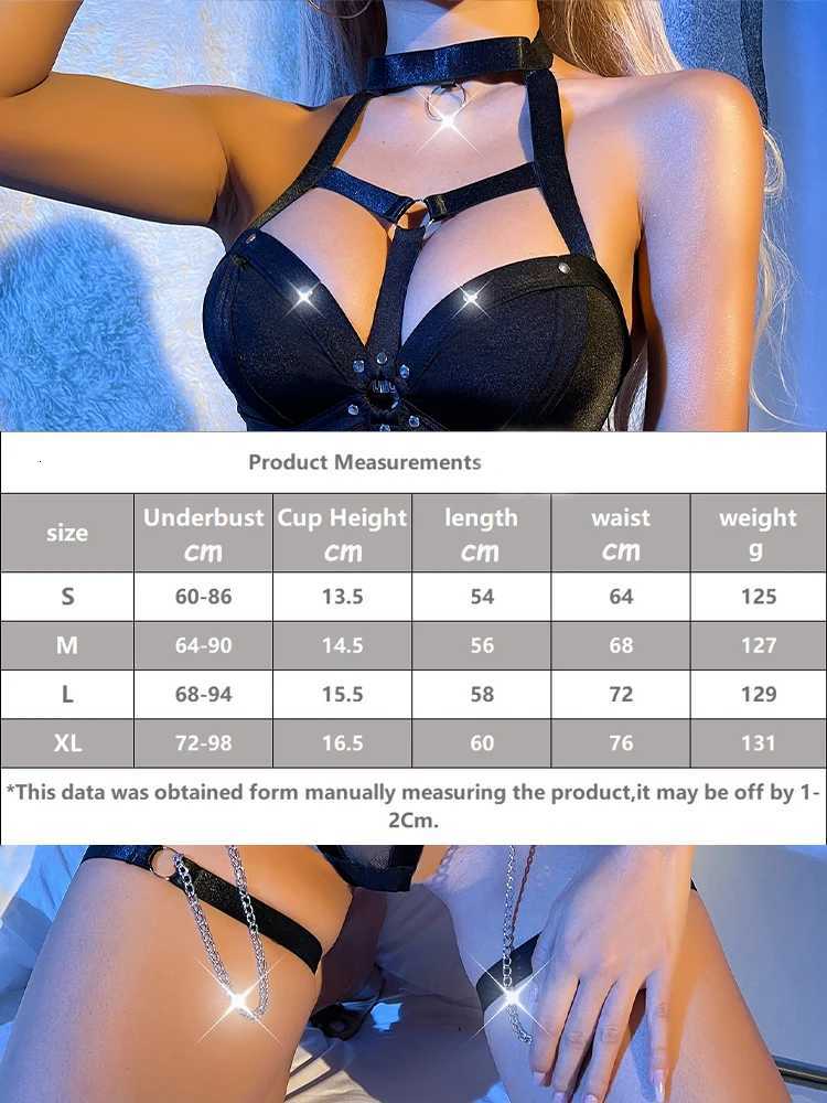 Sexy Bodysuit Women Hot Mesh Lingerie Open Anal See Through Hollow Teddies Erotic Chain Fetish Underwear Exotic Apparel Set W250724