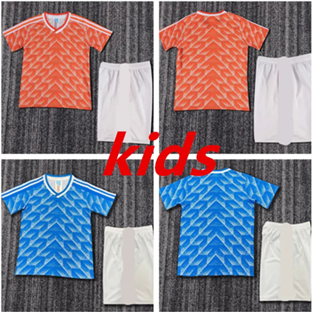 Kids Retro Netherlands 1988 home away Soccer Jerseys van Basten Gullit Koeman Vintage Holland Shirt Classic Kit