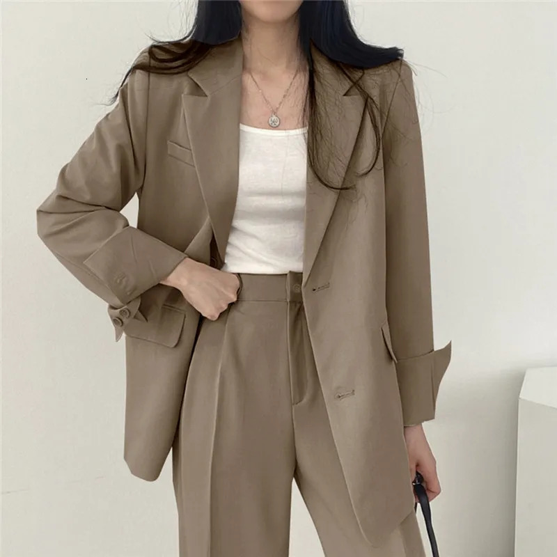 Fall Fashion Long Sleeve Blazer Mujer Pant Sets Blazers Women Casual Womens 2 Piece Outfit Set Suits Outwear 250721