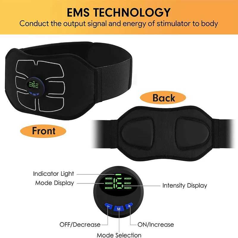 ABS Abdominal Toning Belt Workout Portable Ab Stimulator Home Office Fitness Workout Equipment for Abdomen W250724