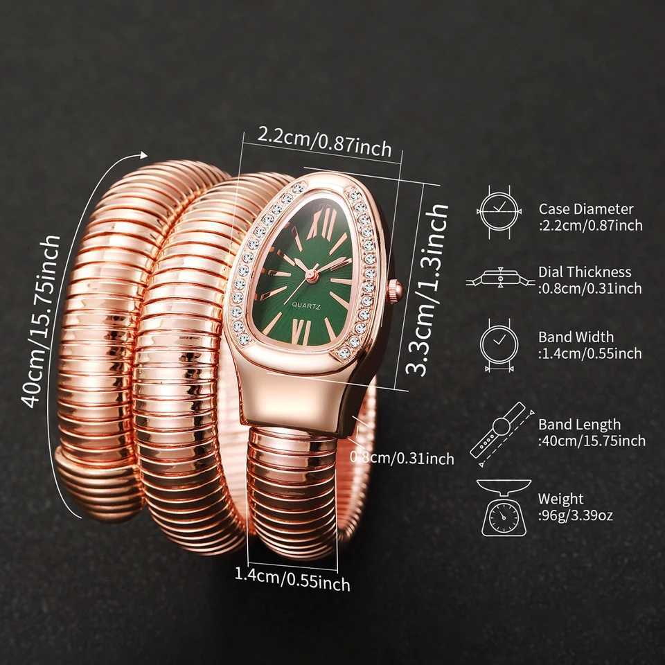 Fashion Women Snake Shape Quartz Watches Luxury Rhinestone Roman Dial Wristwatch Girls Clock Reloj Mujer W250724