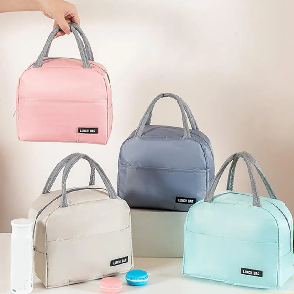 Lunch Bag Oxford Cloth Lunch Bag Insulated Lunch Box Bag with Leakproof Aluminium Foil Lining Mouth with Zipper 250723
