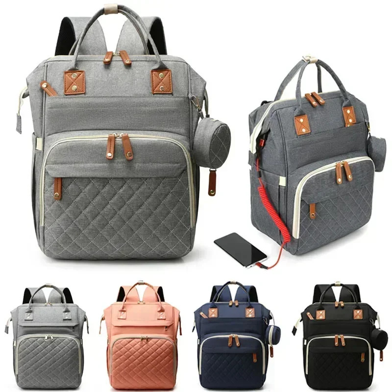 USB Mummy Bag Diaper Baby Care Large Capacity Mom Backpack Maternity Wet Bags Waterproof Pregnant Nappy Backpack 250724