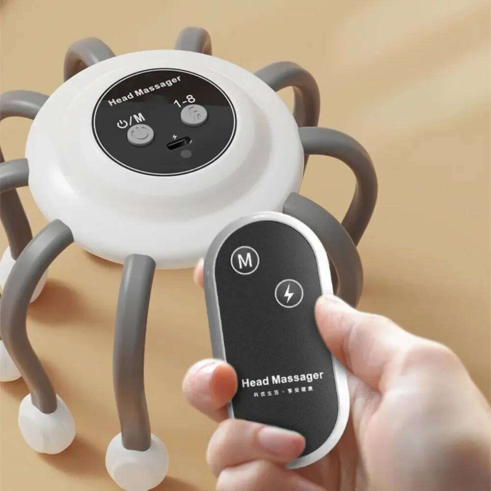Windee Scalp Massager with Vibration, EMS Micro Current, Remote Control, 6 Modes, 8 Intensities, USB Charging - Hair Management