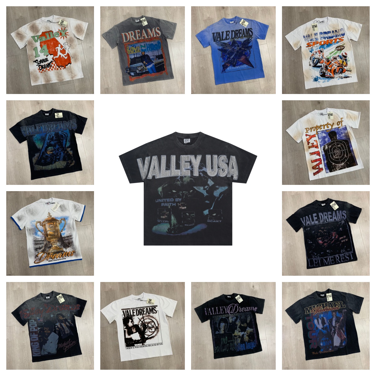 American Gothic Street Trend brand T-Shirts Men Women Daily Casual Hot Drill Letter Funny Monster Print Retro Casual Fashion Loose Short Sleeve Tee