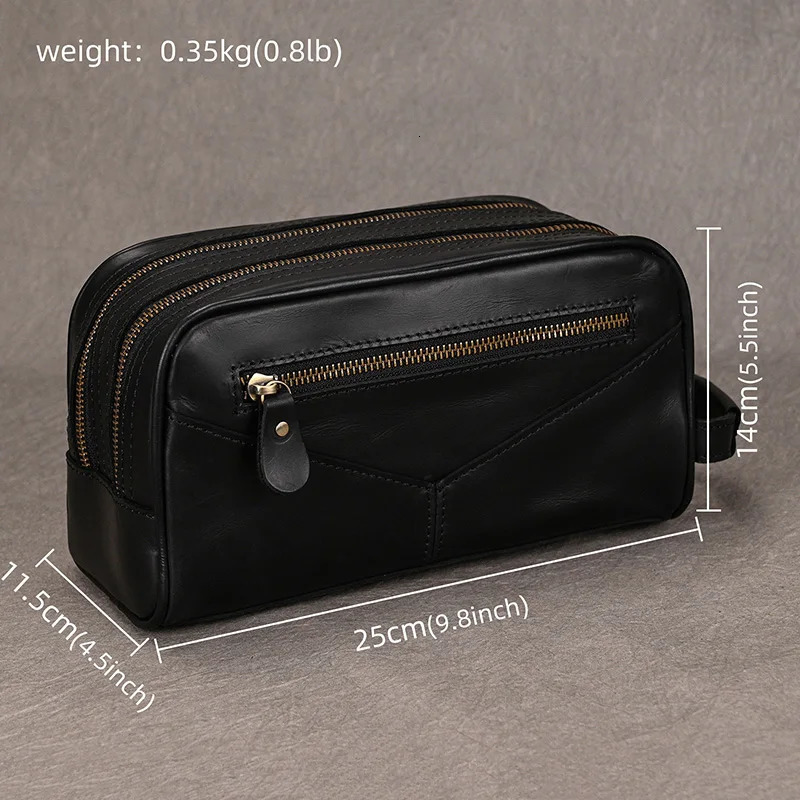 Mens Stroage Bag For Travel Wash Bags Clutch Bags Men Women Make Up Bags Genuine Leahter Durable Clutches Large 250723