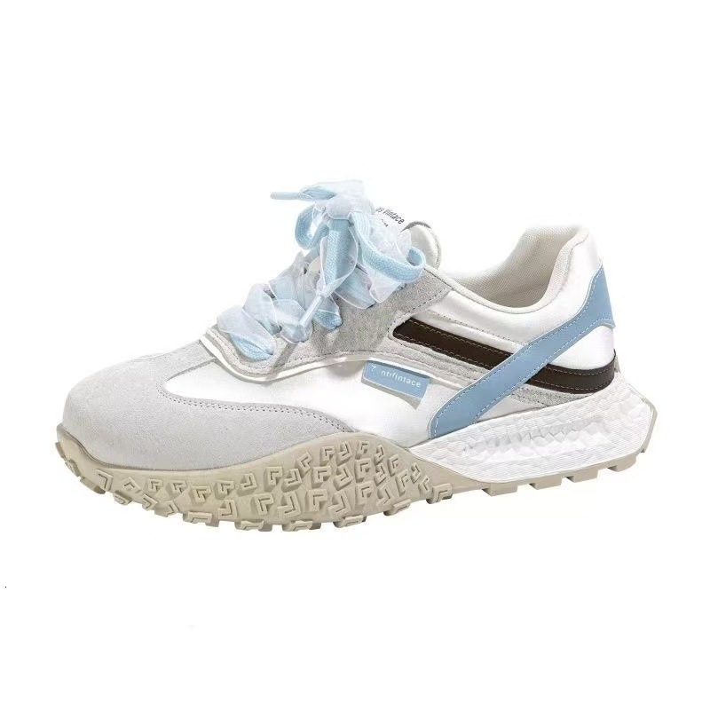 Dexun Women's 2025 Spring New 4cm Thick Sole Versatile Color Block Silk Height Increasing Dad Shoes Agan Ins Sneakers ddmythur