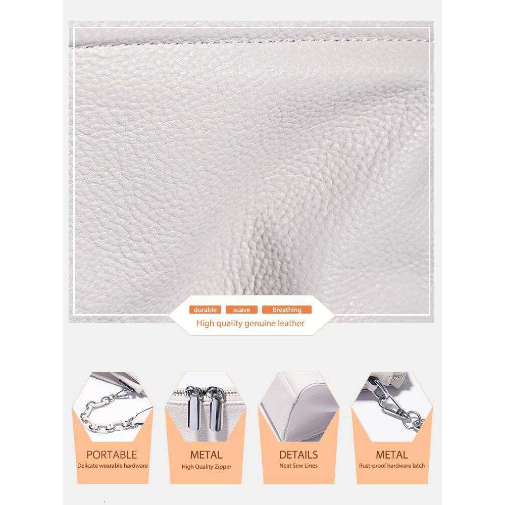 Luxury Designer Niche Zency Acrylic Chain Portable Soft Leather Top Handle Ladies Small Underarm Fashion Shoulder Crossbody Bag White