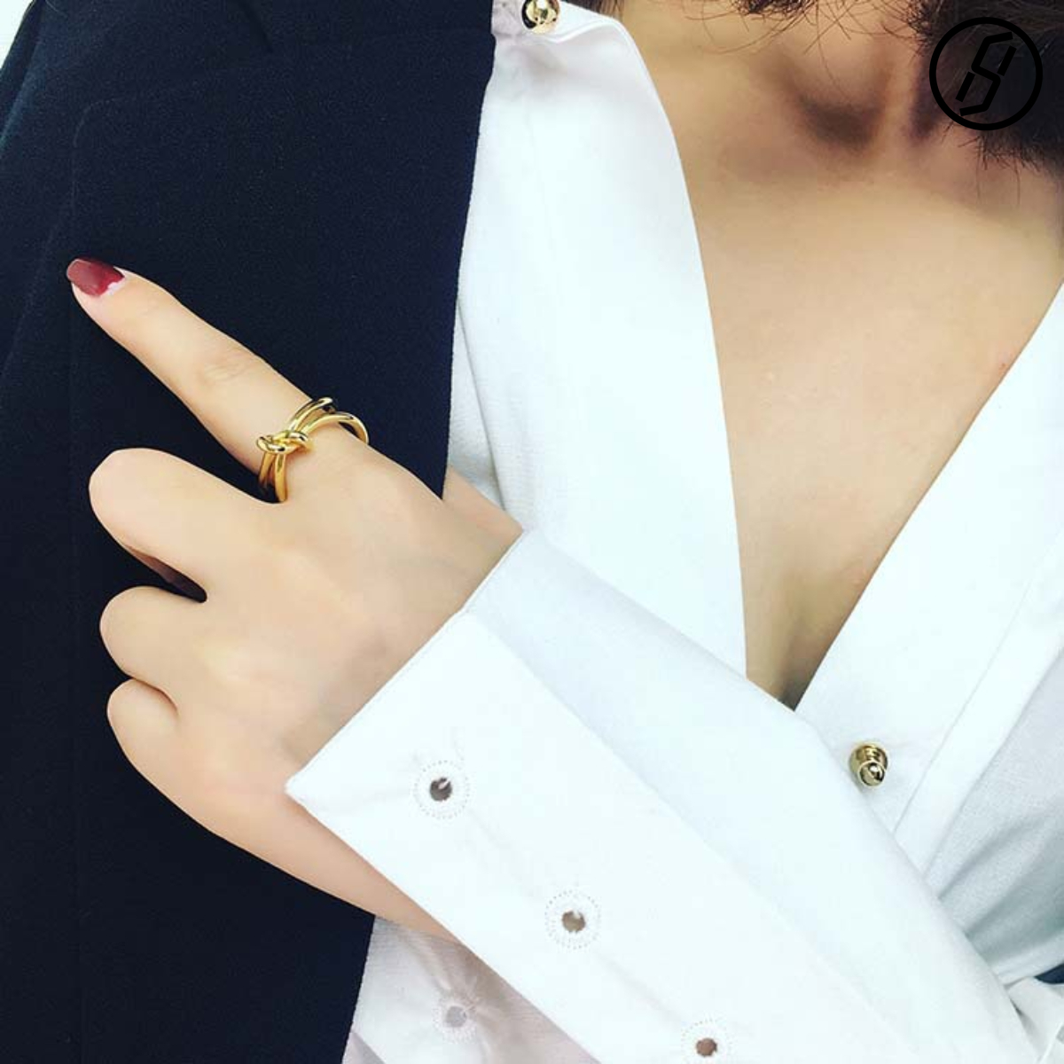 Hot Sale Trend Ring Jewlery Designer for Women Japanese and Korean Simple Women's Knotted Ring Accessories Korean Style Fashionable Index Finger 