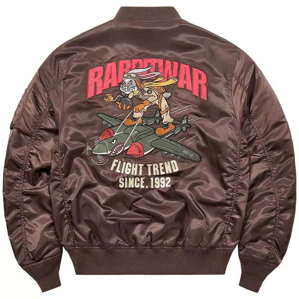 Women's Wear Retro Pilot Jacket Men's Spring Autumn Loose Couple Baseball Embroidered Badge Bomber Coat