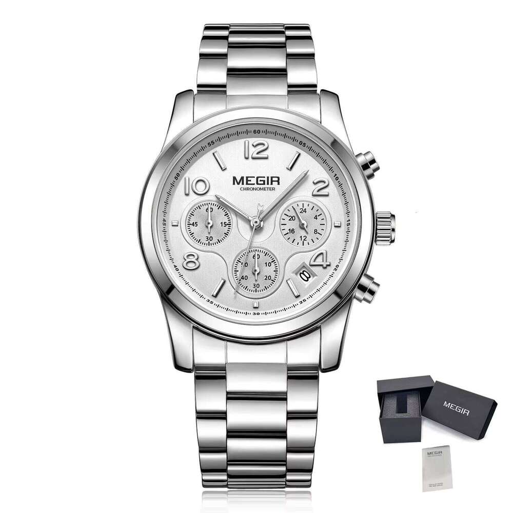 MEGIR Women's Fashion Chronograph Watch - Stainless Steel, Waterproof, Date, 38mm - Bulk Wholesale