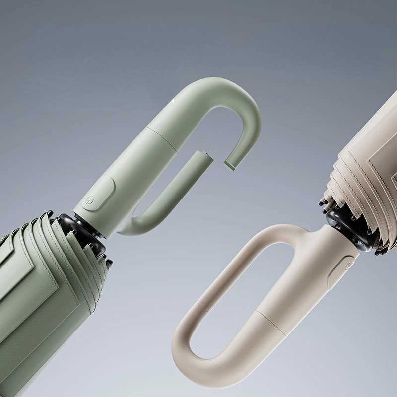 60K Buckle Men Women Umbrella Fully Automatic Reverse Folding Umbrella with Windproof Reflective Stripe UV Umbrellas R250724
