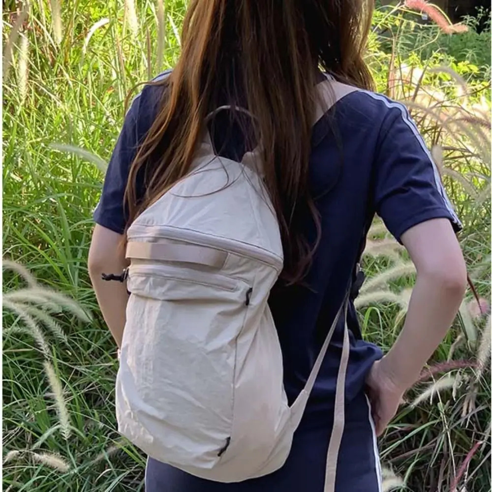 Cute Korean Style Solid Color Backpacks Niche Large Capacity Soft Light Nylon Bag Sport Tote Bag Shoulder Bag Yoga 250723