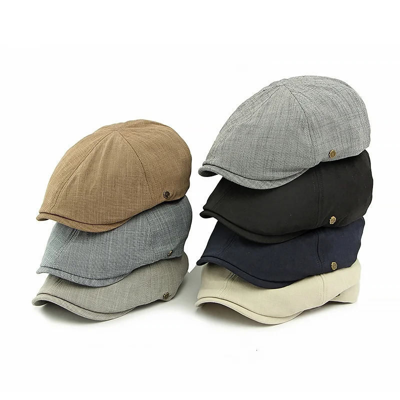 Fashion Retro Cotton Linen sboy Cap Men Casual Flat Driving Golf Cabbie Caps Women Sunshade Berets Art Youths Forward Cap 250723
