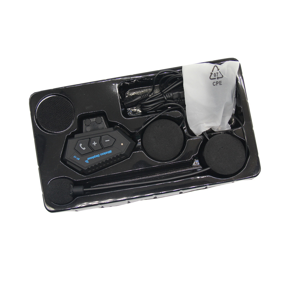 Motorcycle helmet wireless Bluetooth headset hands-free phone call walkie talkie music player