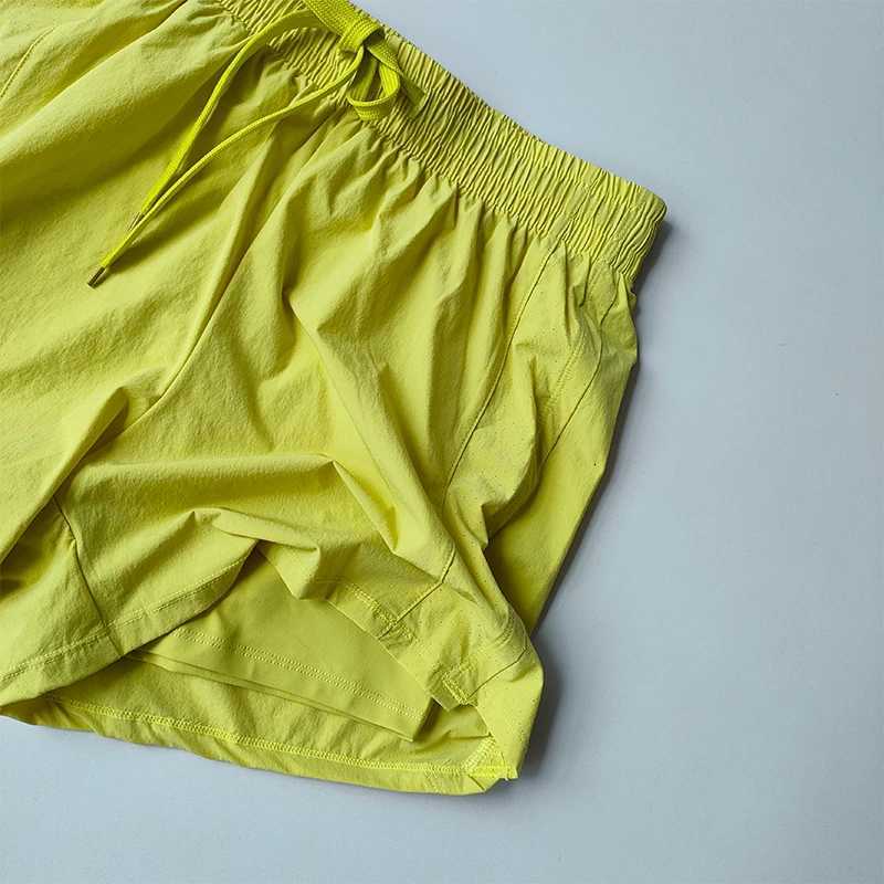 Summer Sports Shorts High Waist Tight Fake Two-piece Anti-exposure Outdoor Fitness Yoga Running Three-point Training Pants XJ250724