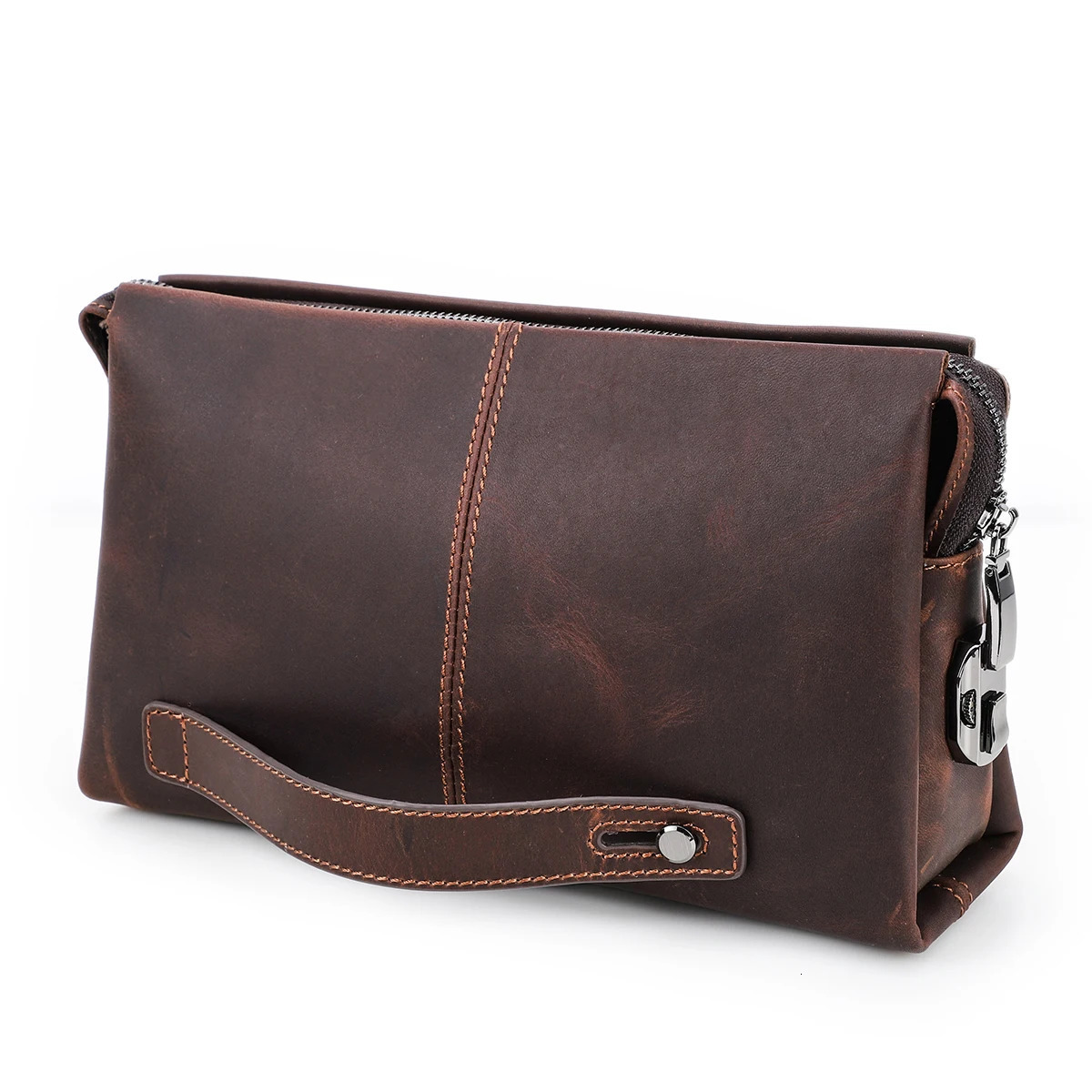 CONTACTS Men Clutch Bag Large Capacity Coded Lock n Genuine Leather Men Wallets Cell Phone Pocket Business Long Purse Male 250723