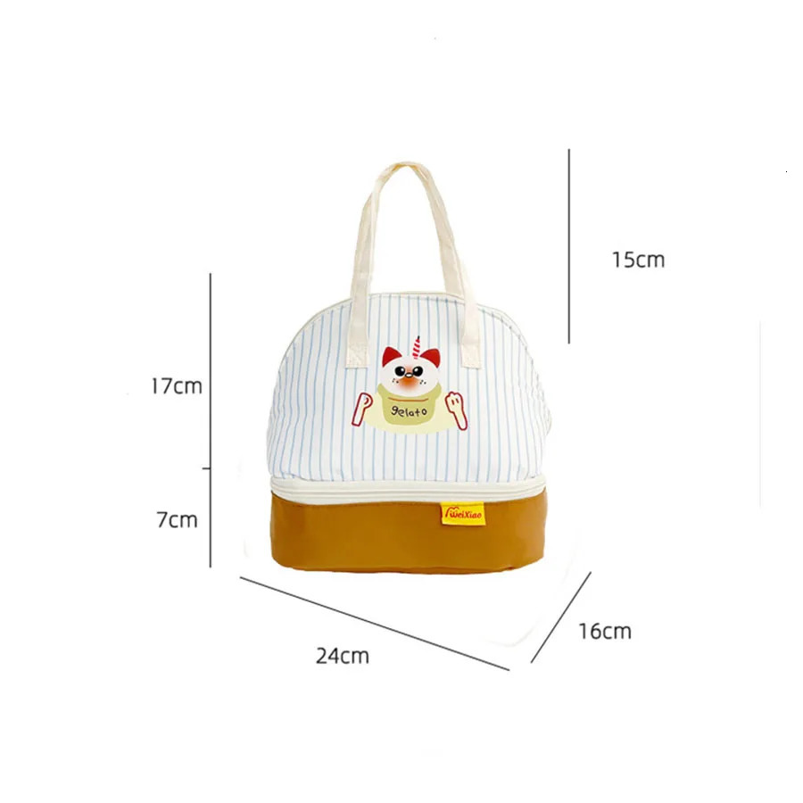 cartoon rice bag Students office bento tote bag Large capacity insulated aluminum foil bag 250723