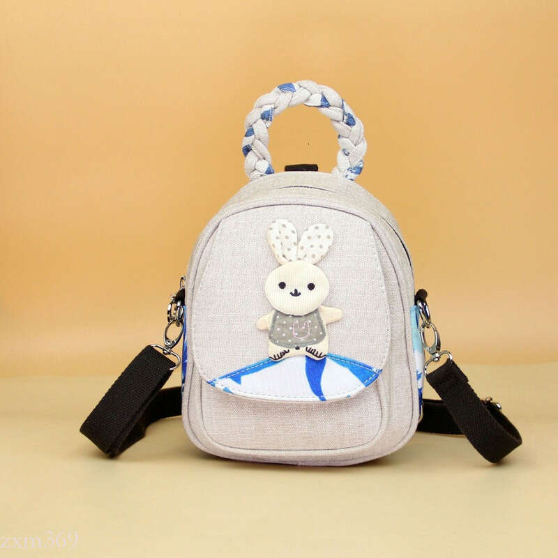 Cute Fresh Cartoon Bunny Fabric Lightweight Backpack Versatile Crossbody Hanfu Mini Bag 2213