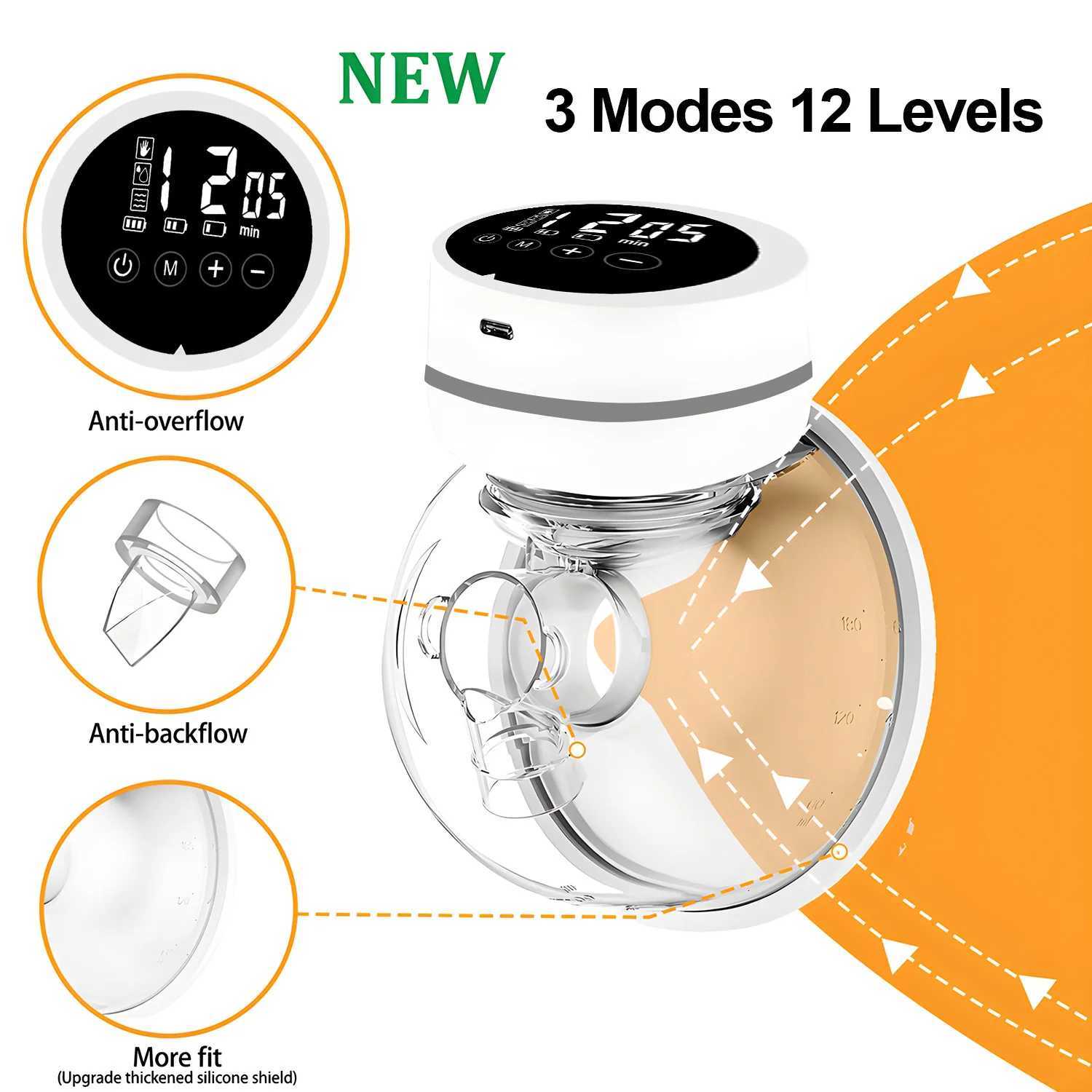 1PCS Wearable Electric Breast Pump Silent Milk Collection Hands-free Invisible Automatic Intelligent Breast Pump Portable Travel X250724