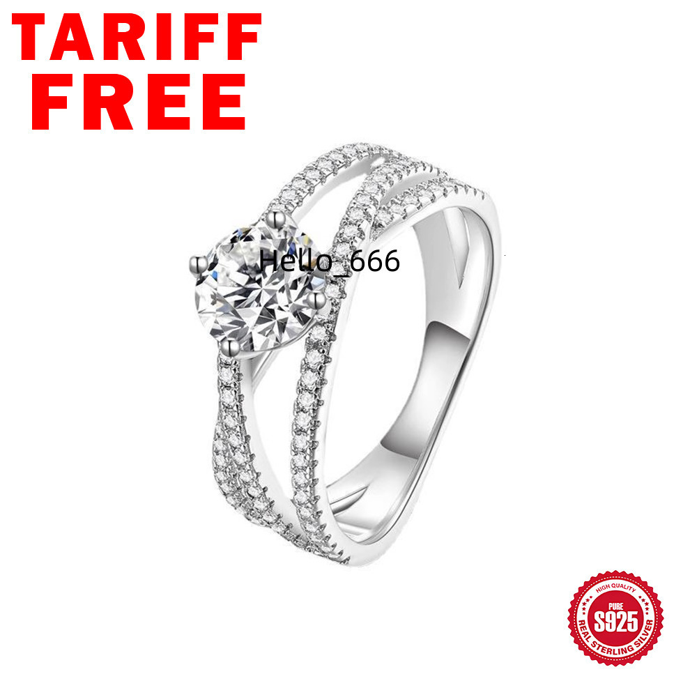 S925 Sterling Silver Classic Moissanite Ring with Gold Finish Advanced Collection of Elegantly Designed Earrings