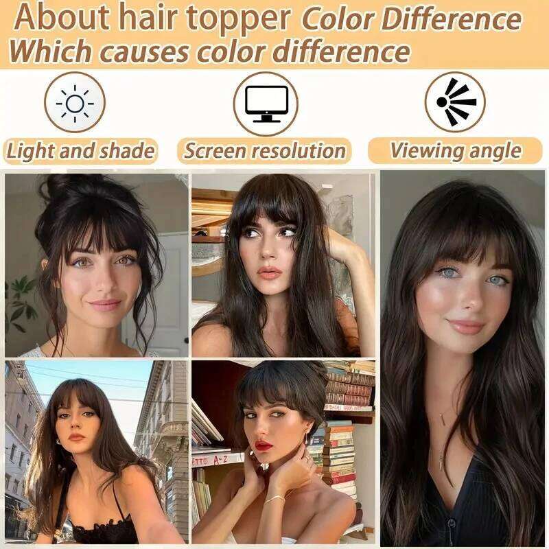 Human Clip Curved Accessory with Temple Pieces Bangs Clip-In Hair Extensions Air Fringe Clips for Wome