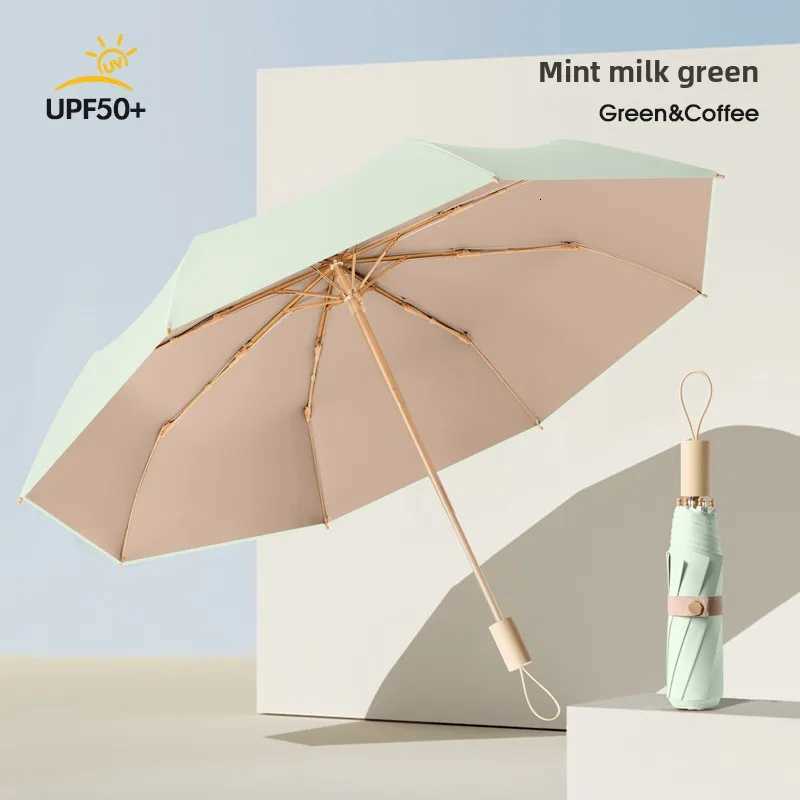 Ins High-value Sun Umbrella Womens Sun Protection and Ultraviolet Rays Folding Sun Umbrellas for Both Sun and Rain R250724