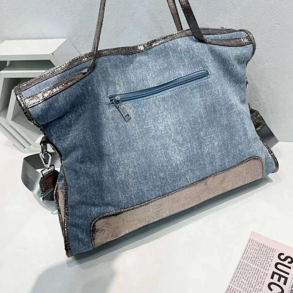 Shine Handbags Denim Fashion Sequins Crossbody Bags for Women Cheap New Purses Top-handle Tote Bag Bolsa