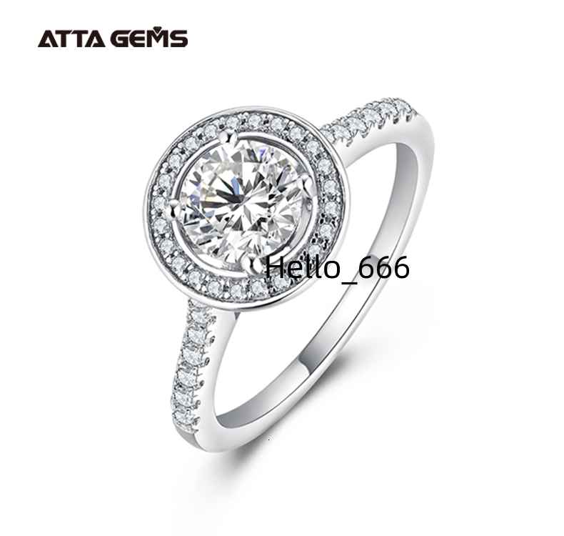 New Luxury Design Moissanite Jewelry Brilliant Round Shape 6.5MM Moissanite 925 Sterling Silver Rings