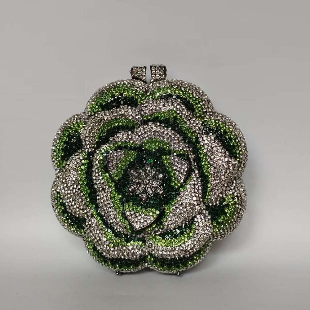 Designer Luxury Evening Diamond Xiyuan Evening Banquet Round Flower Full Women's Inlaid Diamond Clutch Wedding Bag