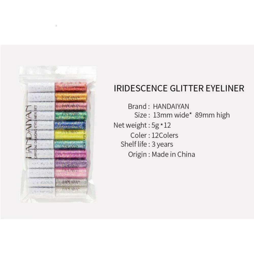 12pcs Crystal Dia Eyeliner Festivel Stage Makeup Glitter Shimmer Eye liner Set Long Lasting Cosplay Eyes Cosmetics X250723