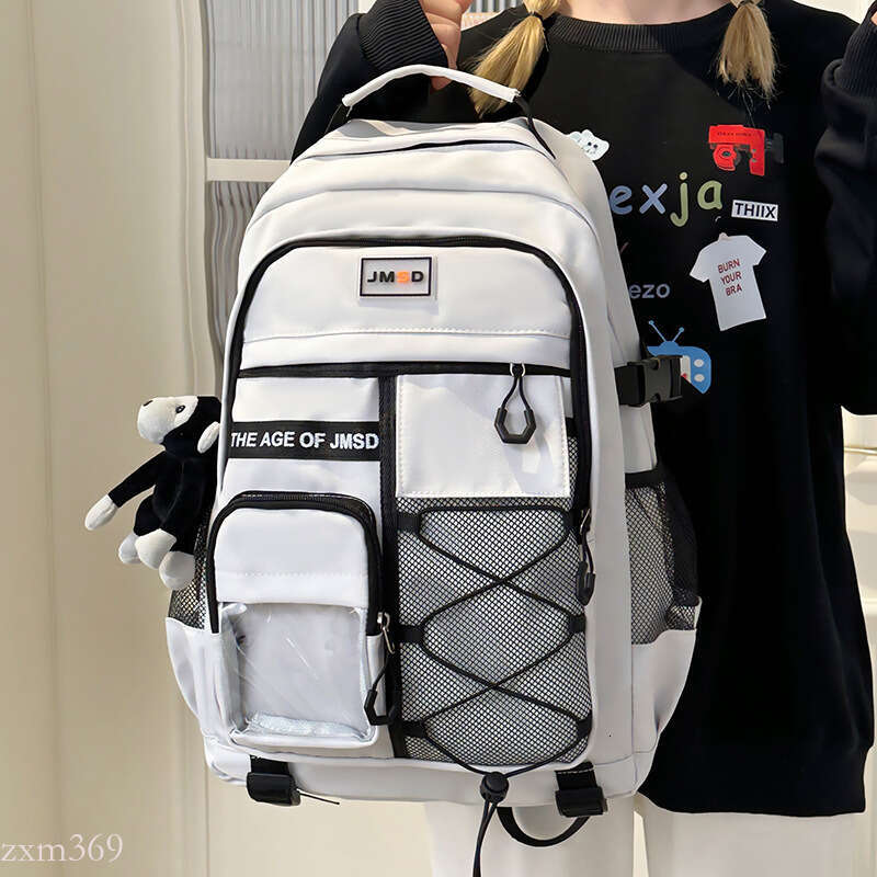 New Style Junior Boys Backpack, Lightweight and Spine-Protecting, High School Girls Student Double Shoulder Bag, Large Capacity, Dirt-Resistant Campus