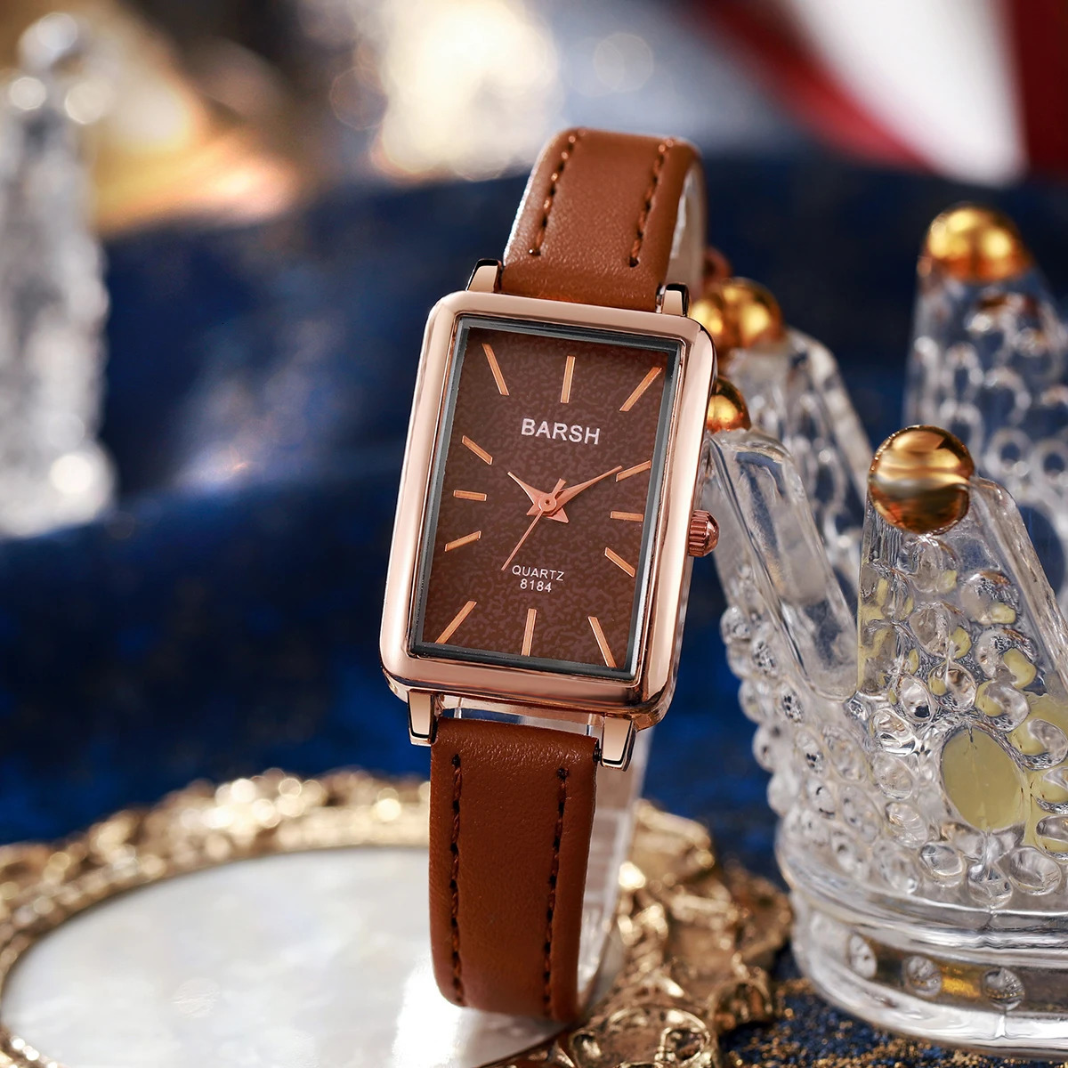 Simple and Stylish Square Bar Scale Belt Quartz Watch 250723