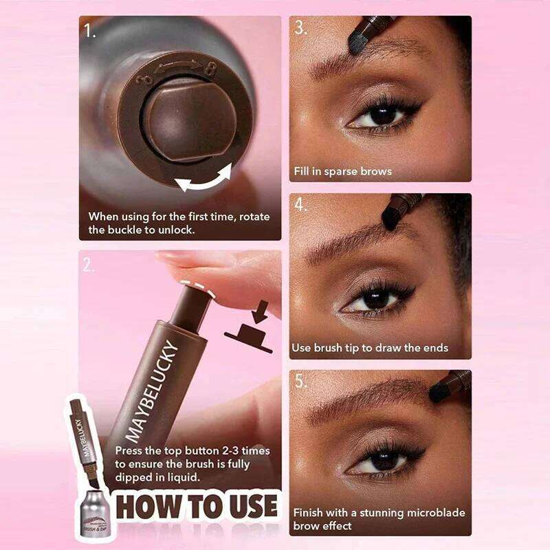 Tint Pencil With Large Brush Head, Natural Hairline Modification, Press Type Eyebrow Dye Pen, Anti-Sdge And Waterproof X250723