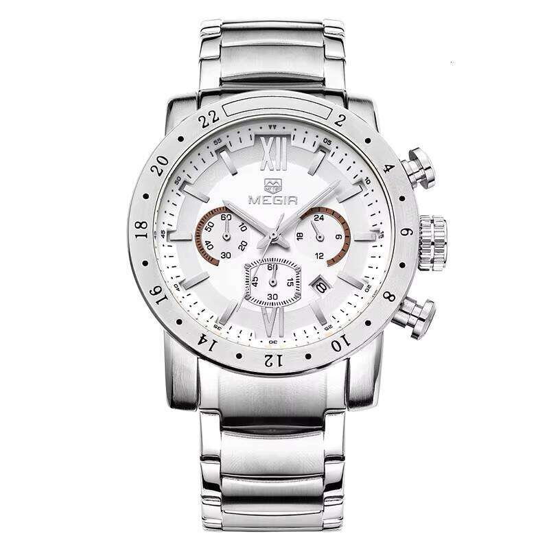 MEGIR Men's Multifunction Sports Watch - Waterproof, Luminous, Date, 39mm Stainless Steel - Summer Collection