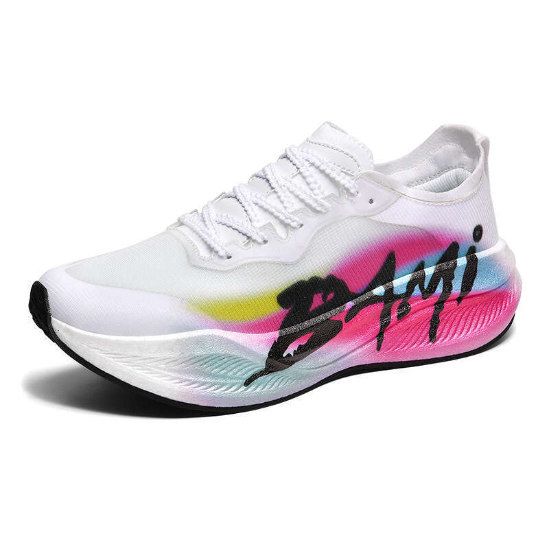 Really Explosive Carbon Plate Racing Men's Fashionable Pink Jacquard Ultra-light Marathon Running Shoes Women