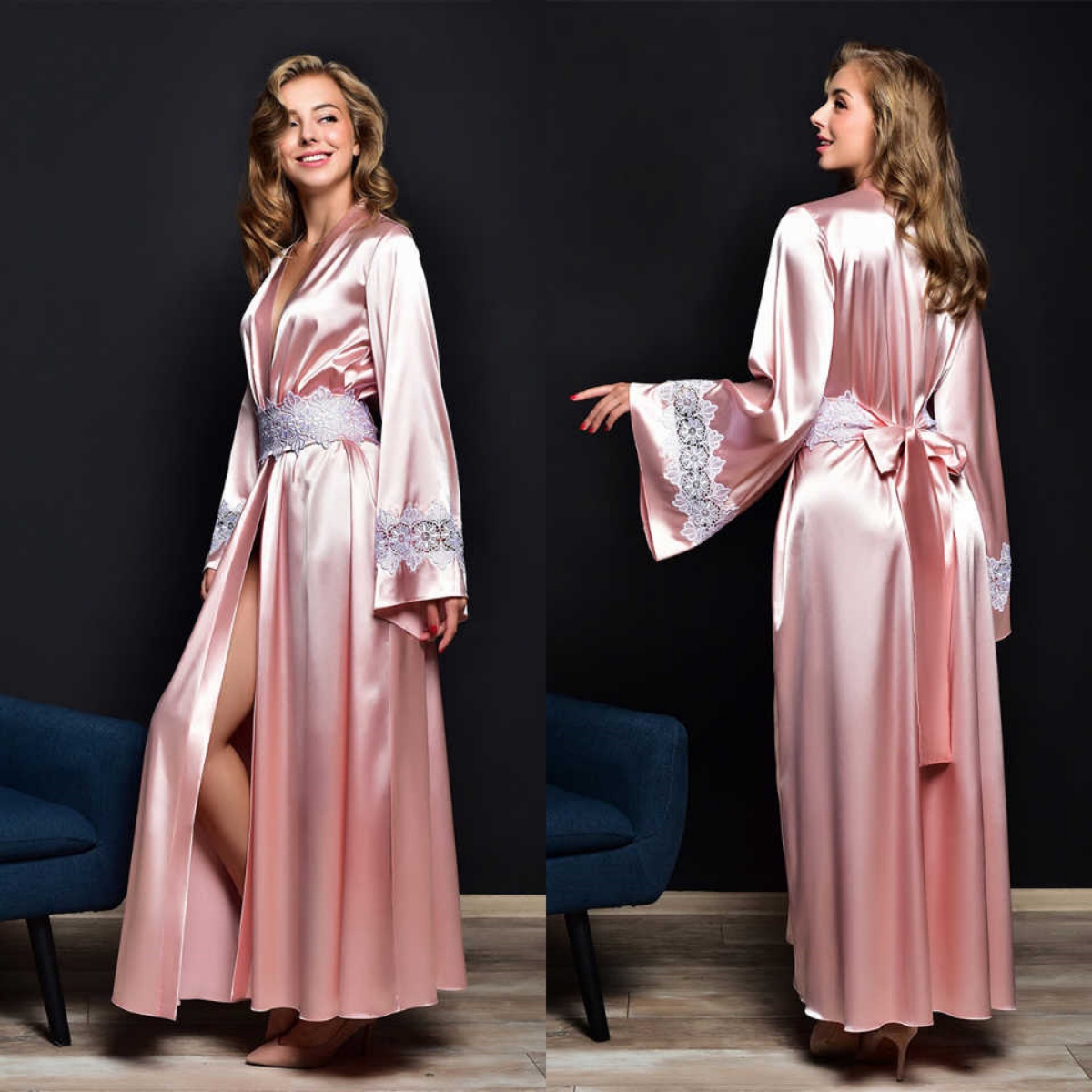Elegant Women Bathrobe Night Dress Home Clothes Female Party Sleepwear Rayon Silk Nightgowns Customized
