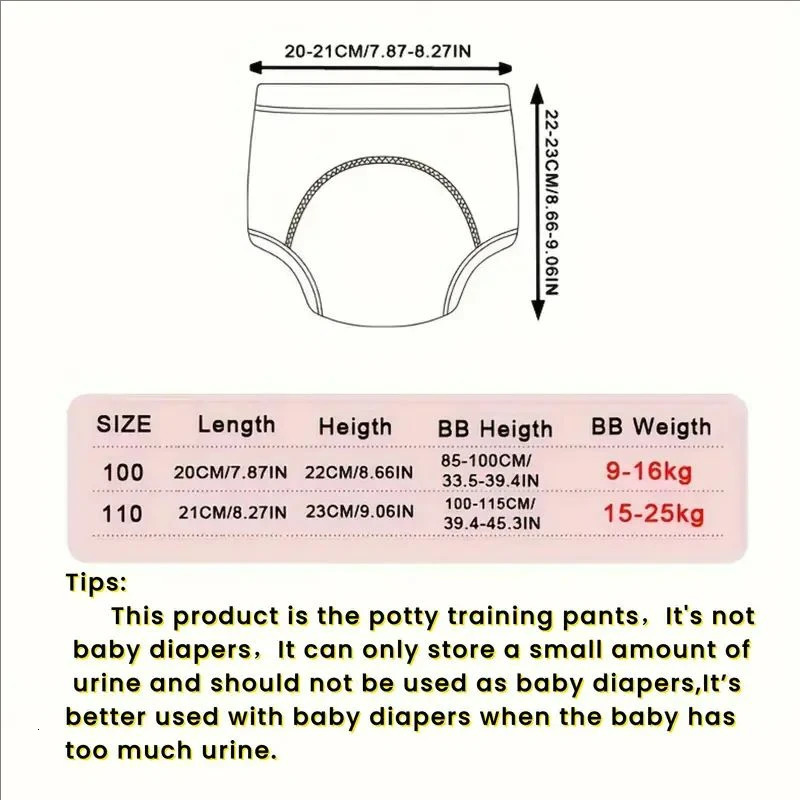 2pcs Random Waterproof Reusable Baby Training Pants Infant Shorts Underwear Cloth Diapers Nappies Panties Nappy Changing 250724
